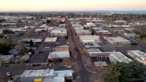 downtown turlock california aerial in 4k