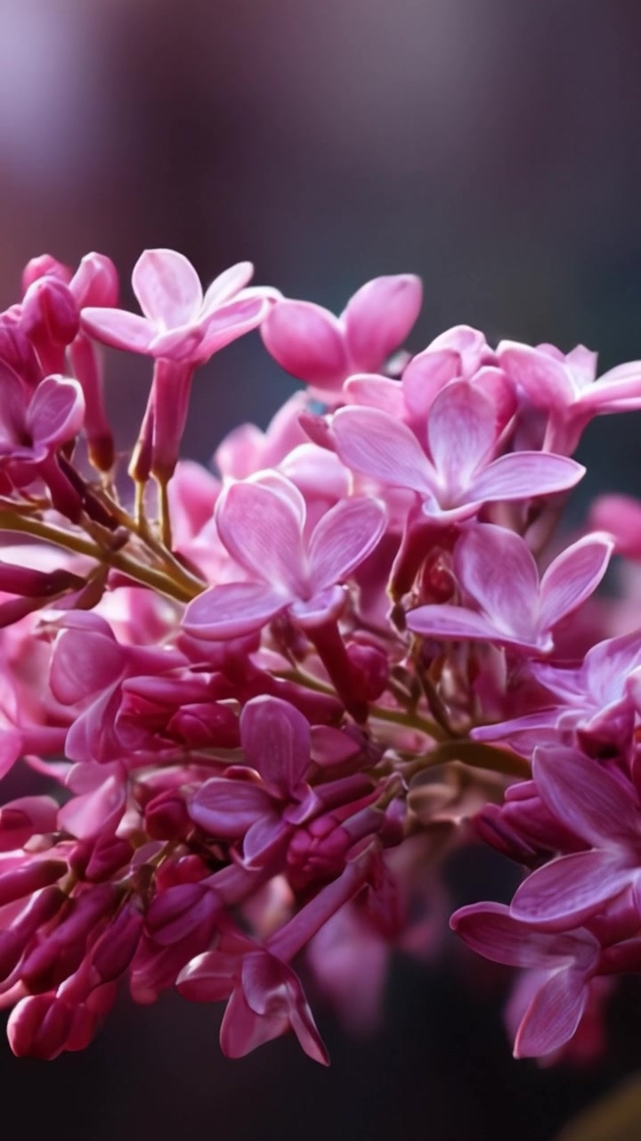 Tampilan Menakjubkan Bunga Lilac Merah Muda, Memamerkan Kelopak Halus dan Warna Cerahnya dalam Jarak Dekat, Sempurna untuk Pecinta Alam dan Pecinta Taman