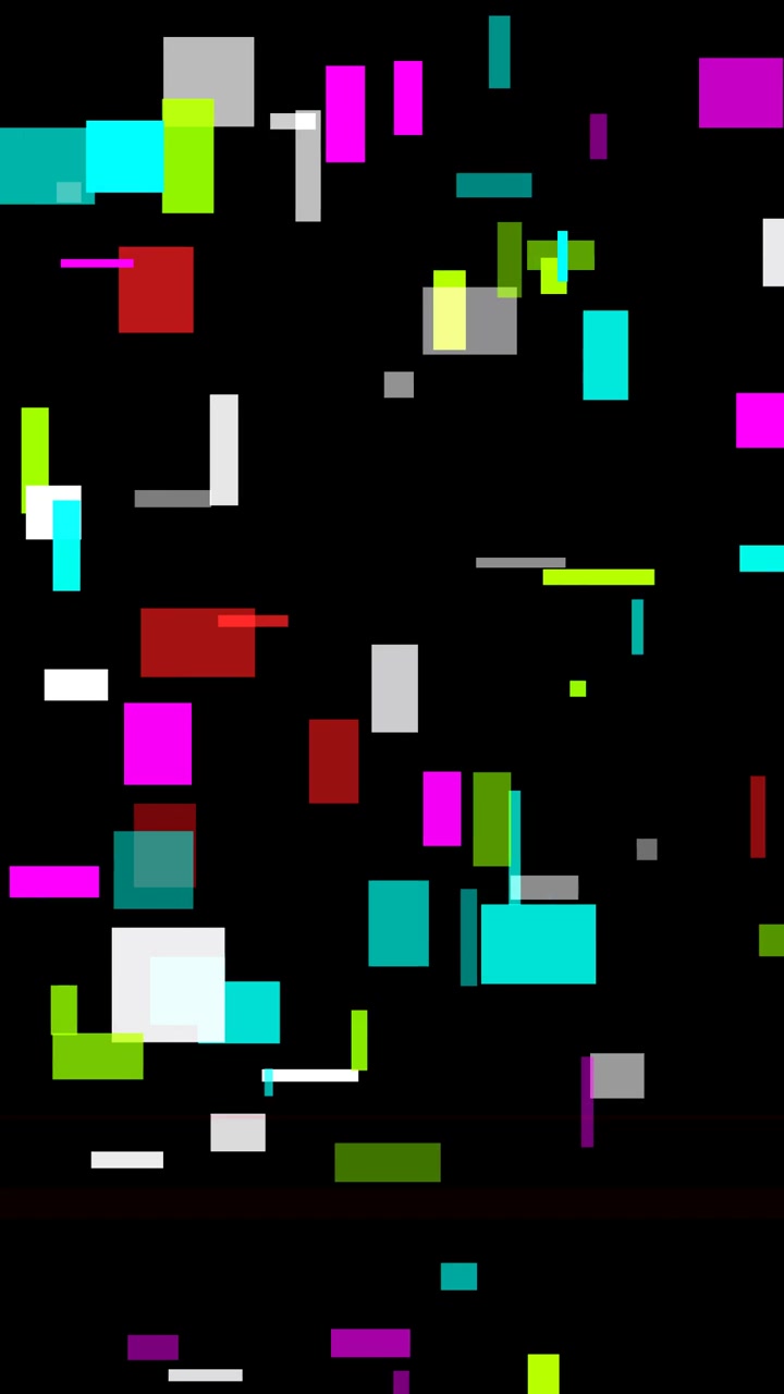 Digitaler Glitch-Effekt mit farbigen Linien und geometrischen Formen