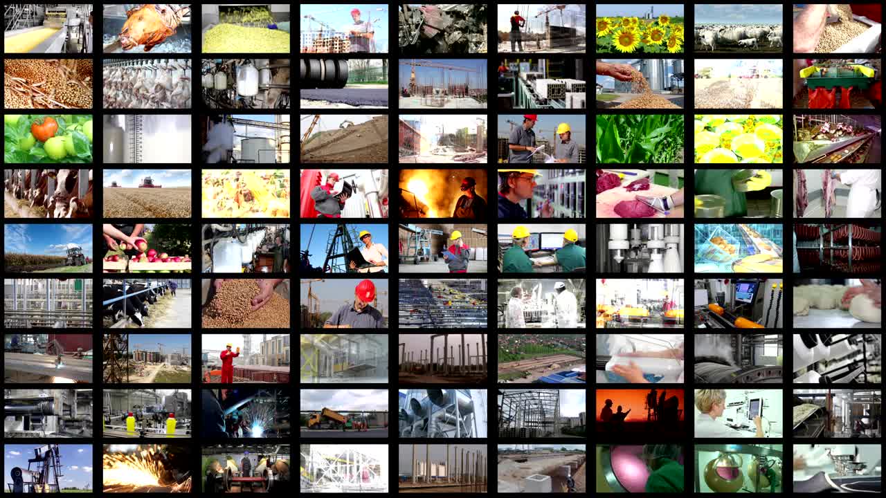 montaje de video en la pared producción industrial