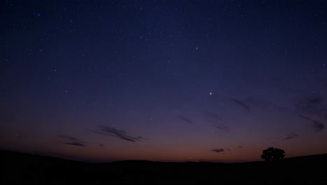sunset and starscape landscape