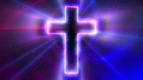 the cross of jesus with stars and light 4k