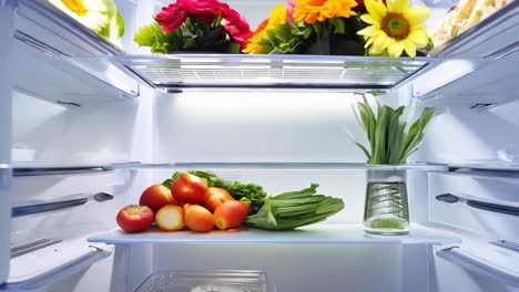 inside a clean and well-stocked refrigerator