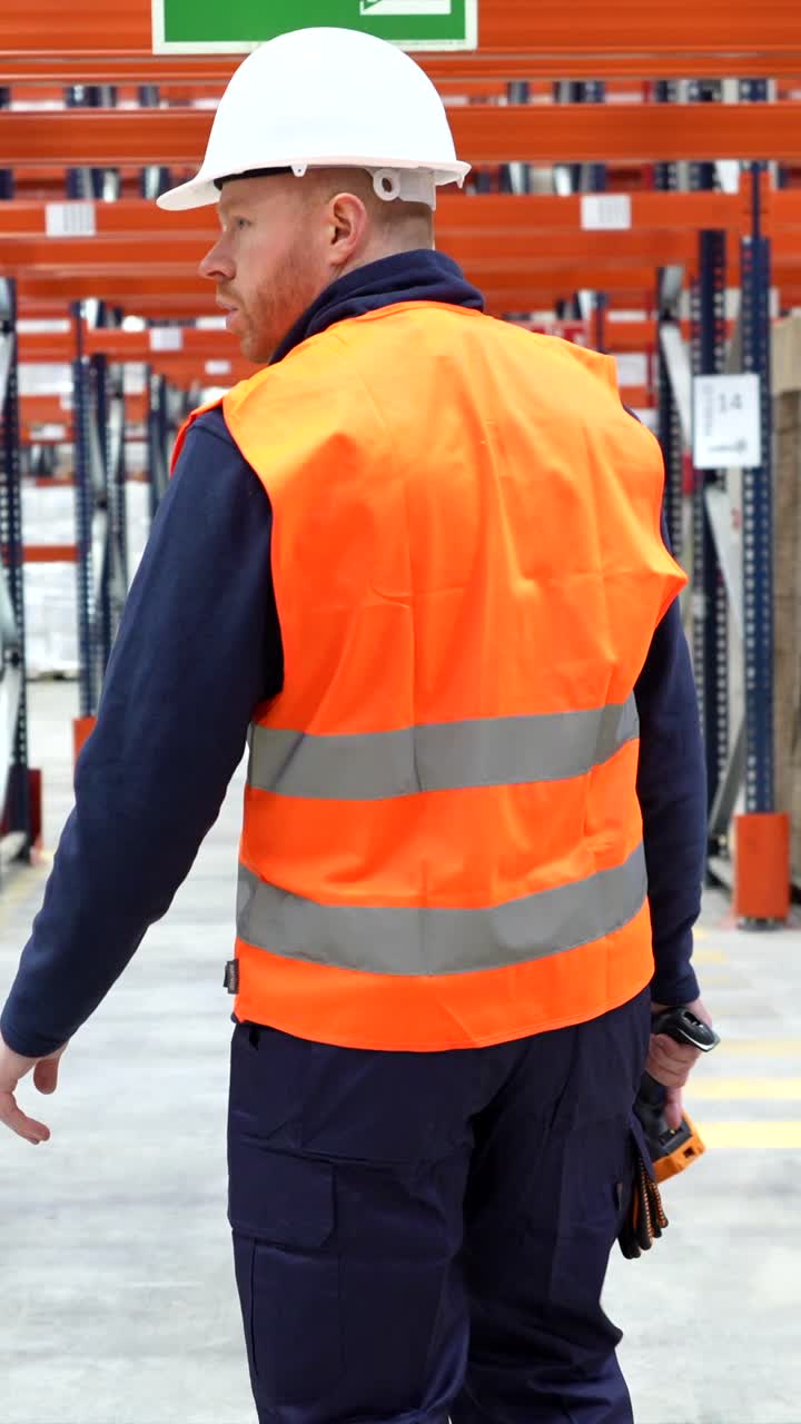 Warehouse Worker in Safety Gear