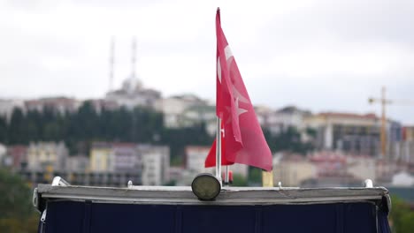 turkish flag on a boat