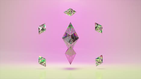 abstract 3d render of faceted gems