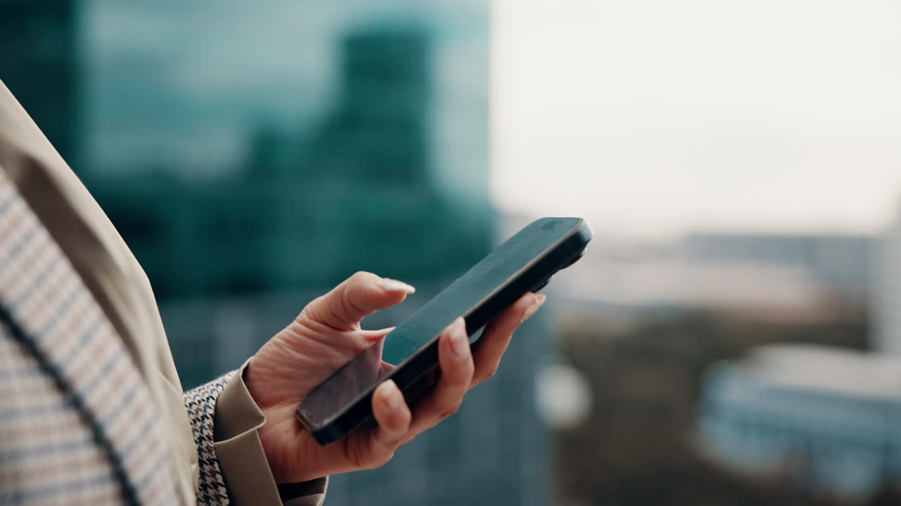 Using a smartphone in the city