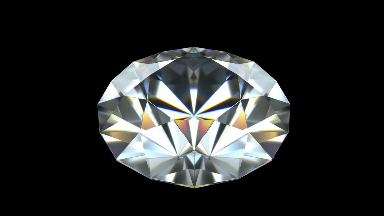 animación en 3d de un diamante brillante sobre un fondo aislado negro.