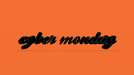 rolling cyber monday text on orange gradient color