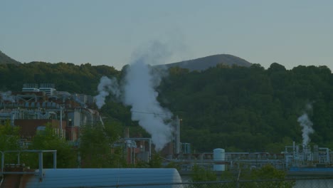 celanese factory releasing smoke into the atmosphere - pollution - climate change