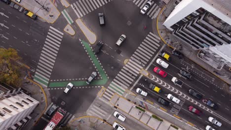 cordoba avenue fork in buenos aires city at sunset, argentina