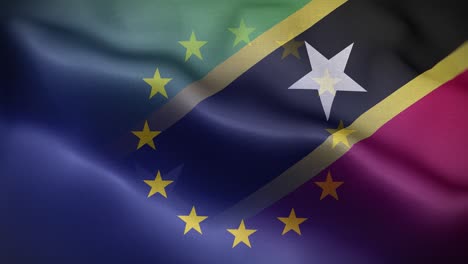 eu saint kitts and nevis flag loop background 4k