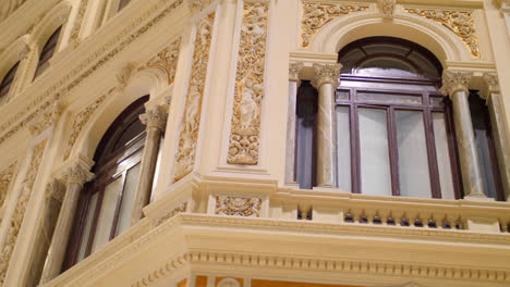 Architecture-details-of-Galleria-Umberto-I-at-night-in-Naples,-Italy