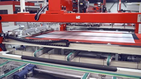 modern automated production concept. robotic factory for producing solar panels.