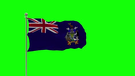 georgia del sur y las islas sandwich del sur ilustración 3d de la bandera ondeando