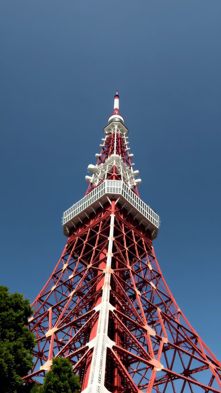 Tokyo Tower against a clear blue sky