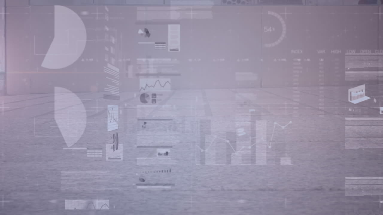 animación del procesamiento de datos estadísticos en el lapso de tiempo de la sección baja de personas que caminan por la calle