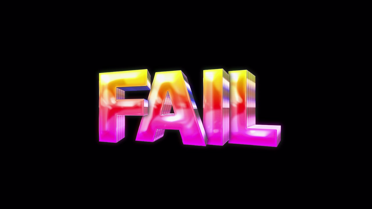Animated Colorful 3D Text Fail on Black Background