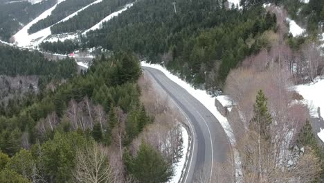 Aerial-views-of-ski-stations,-different-landscapes-and-viewers-in-Andorra-during-the-covid-times