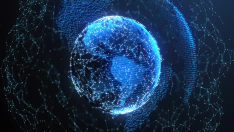 animation of globe with network of connections on black background