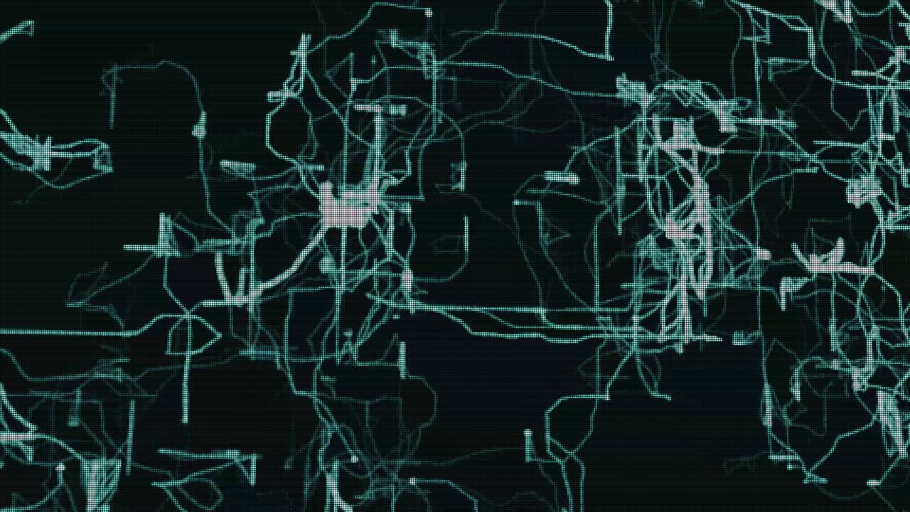 Digital data grid growing as its connections expand to include more users and networks in three dimensions