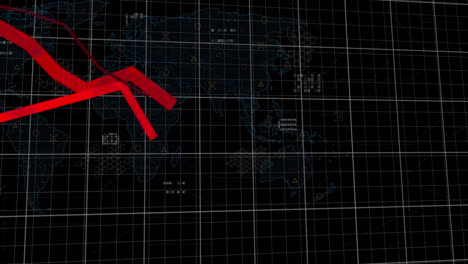 animación del procesamiento de datos financieros sobre un fondo oscuro