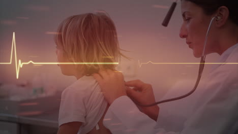 animación del cardiograma sobre diversos antecedentes del médico y el paciente