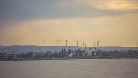 wind power generators, windmills, on a hill