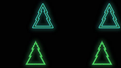 Green-Christmas-trees-pattern-with-neon-light