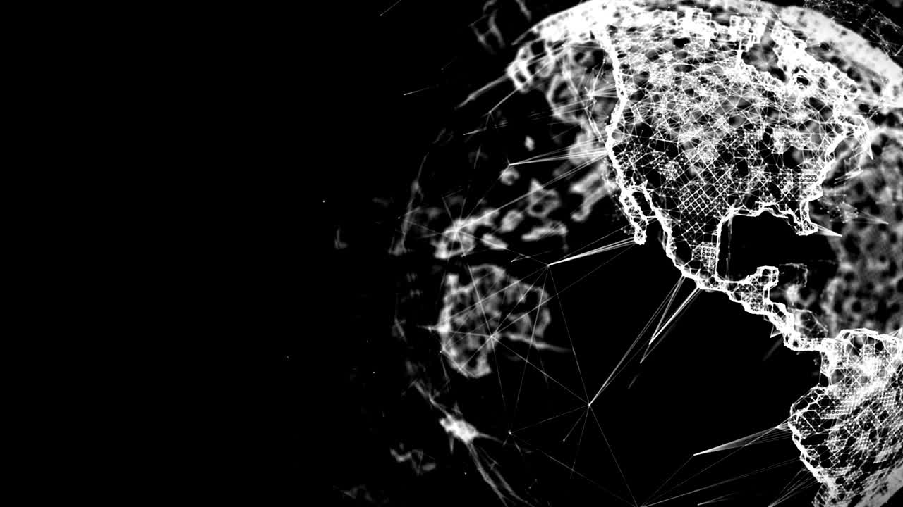 3d многоугольная планета земля вращается на черном фоне loopable 4k видео анимация.