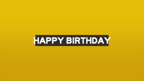 texto moderno de feliz cumpleaños en degradado amarillo