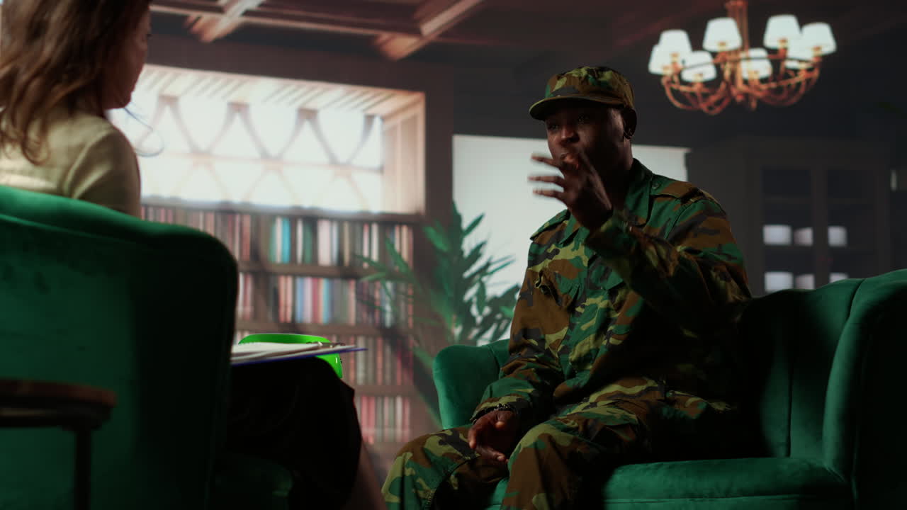 sesión de terapia de personal militar