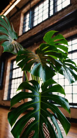 monstera deliciosa in an industrial loft