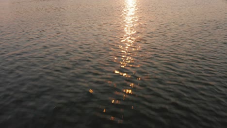 aerial drone image – over disturbed lake water surface