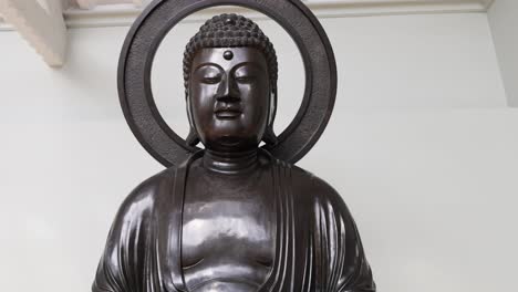 large buddha statue in serene museum setting