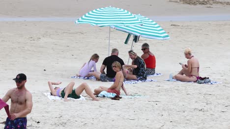 group of friends enjoying time at the beach