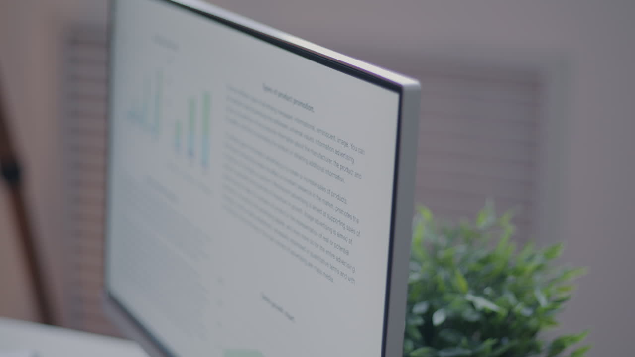Computer Screen with Charts and Graphs