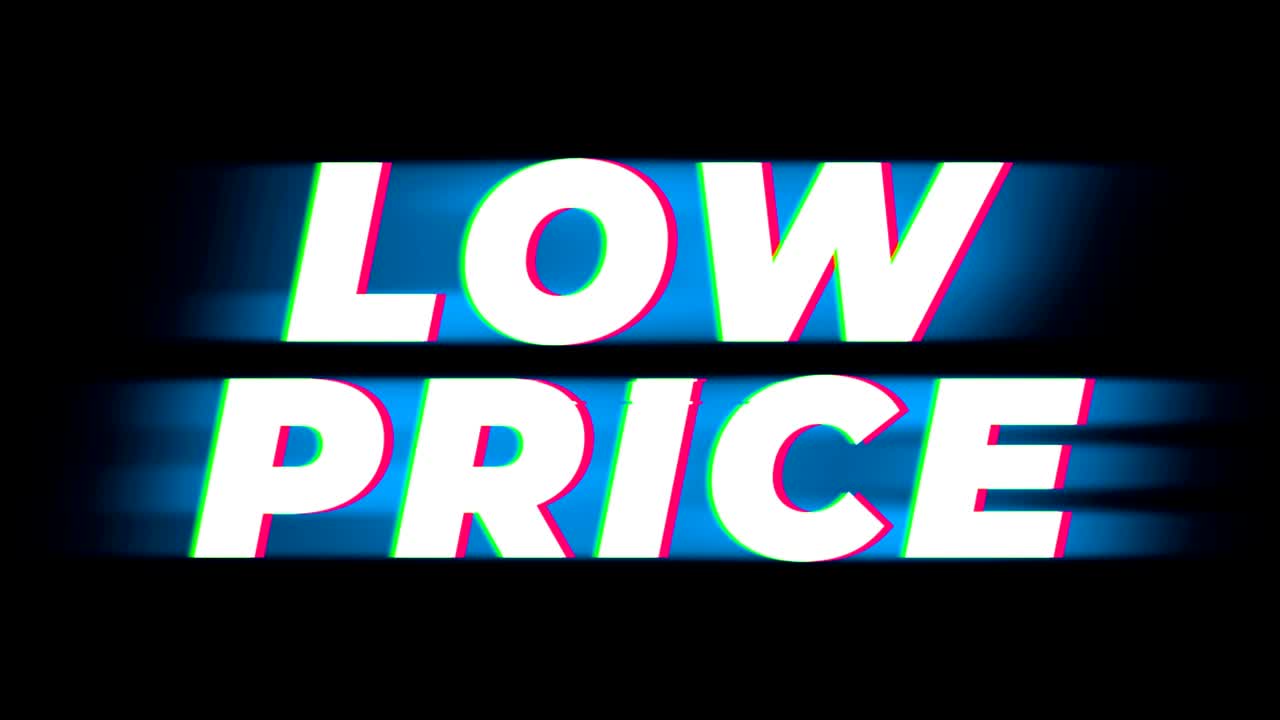 저렴한 가격 텍스트 빈티지 글리치 효과 프로모션