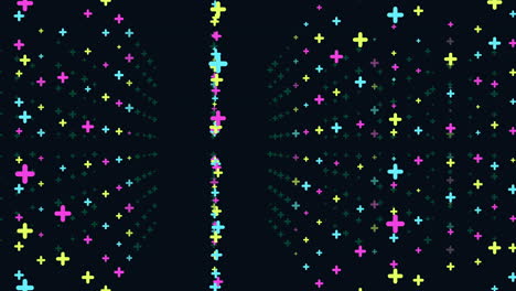 vibrant cross pattern on black background