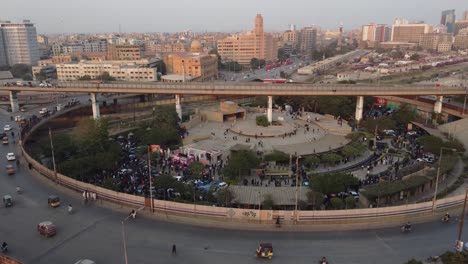 vuelo aéreo hacia el parque de intercambio kpt