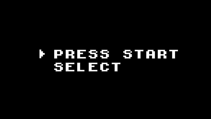 pixel press start animation concept.