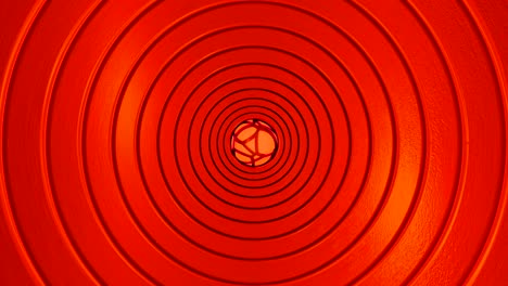 animación 3d de círculos rojos abstractos con núcleo brillante. elemento en bucle.