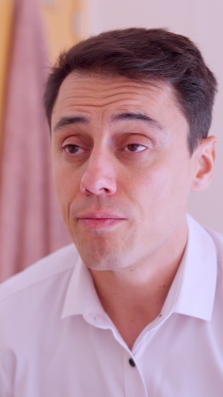 Man blows his nose and is frightened