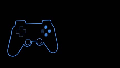 Animation-of-blue-video-game-logo