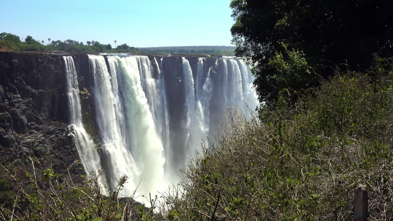 Victoria Falls between Zimbabwe and Zambia, Africa.