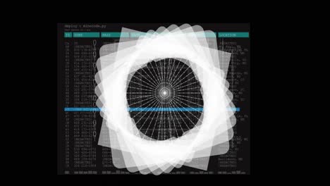 animation of data processing over dark background