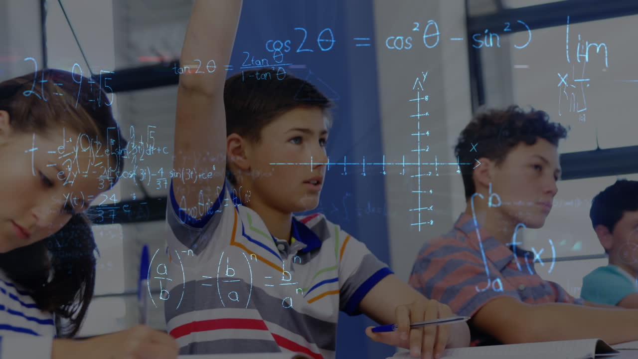 다양한 학생을 대상으로 수학적 데이터 처리의 애니메이션