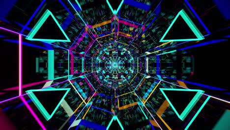 animación de bucle vj de un túnel de neón brillante y colorido