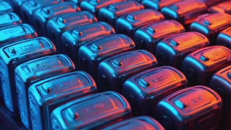 rows of metal containers