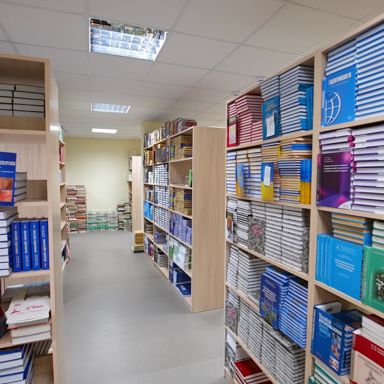Vista degli scaffali con i libri